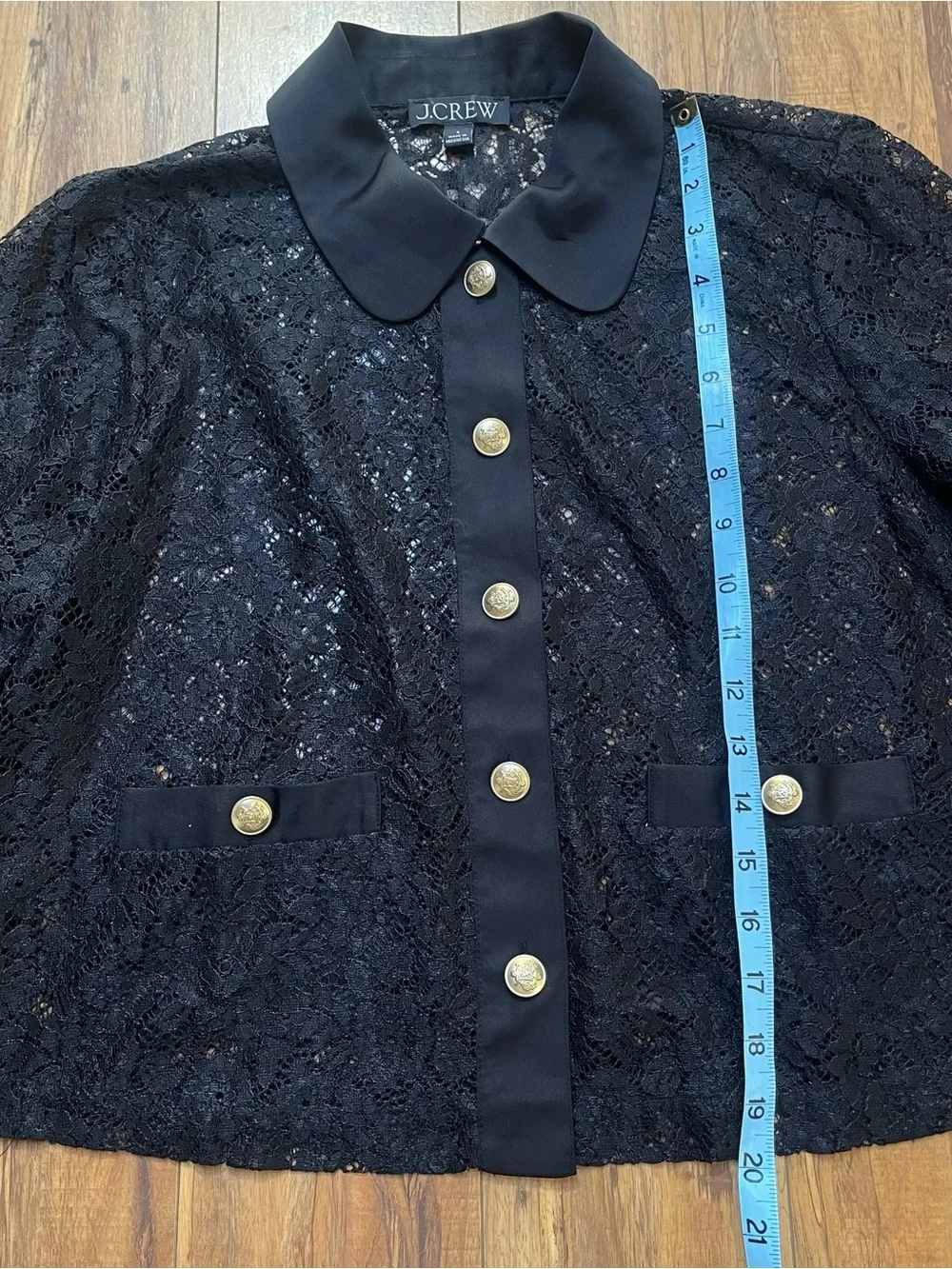 J.Crew Lace Lady Jacket in Black Size S